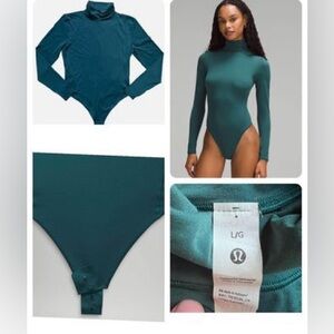 Lululemon Ultra-Soft Nulu Turtleneck Bodysuit Teal Large NWOT